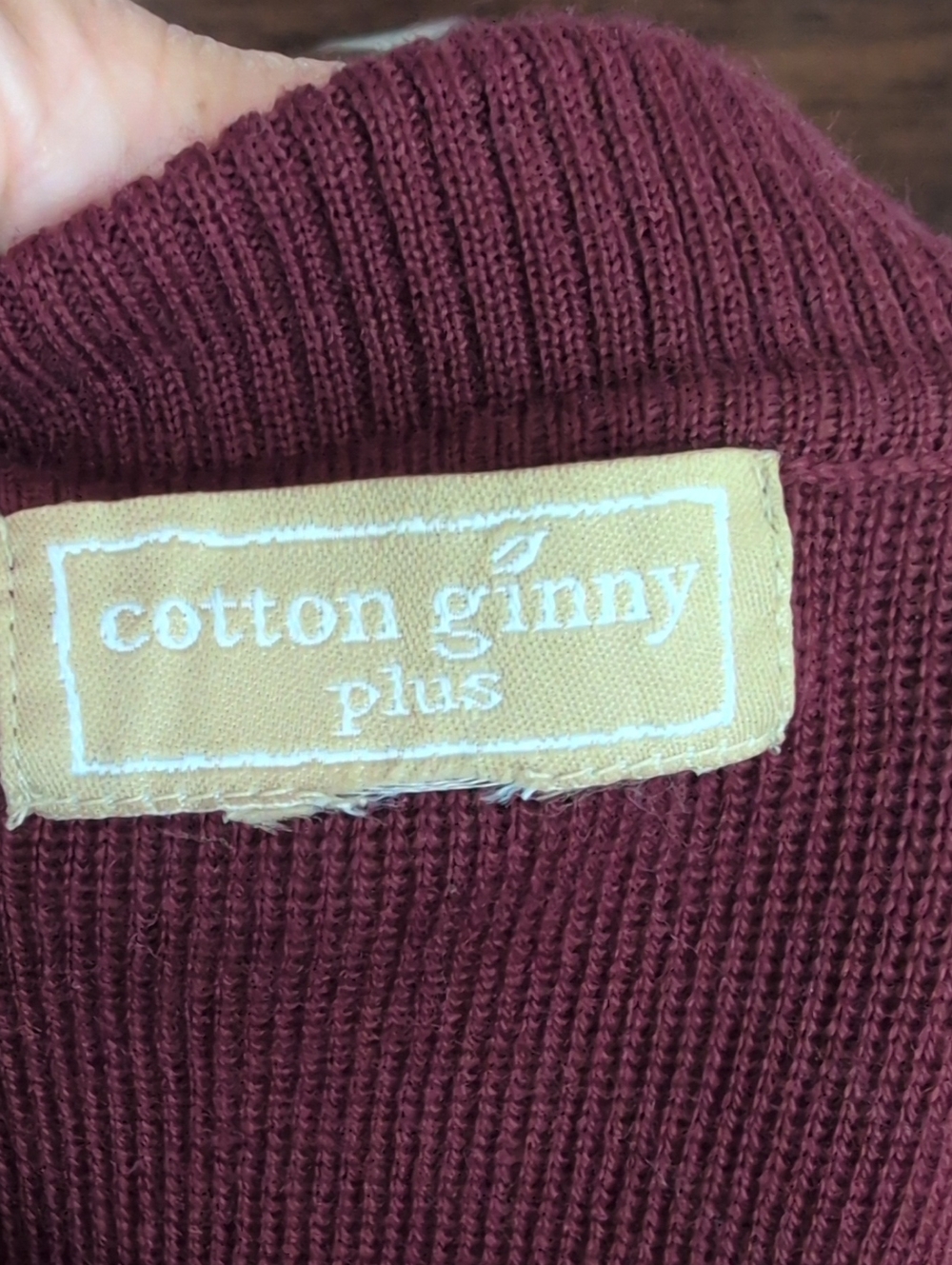 Cotton Ginny Plus Burgundy Knit Long Duster Cardigan Coat Lagenlook 1X - Picture 10 of 14